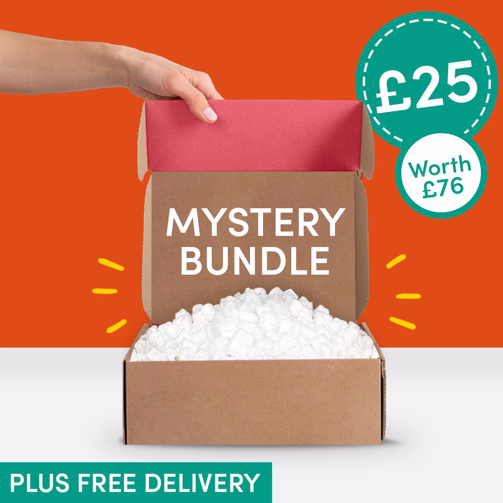 Hand opening mystery bundle box.
