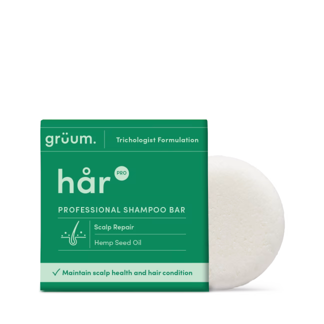 Green shampoo bar packaging and round bar