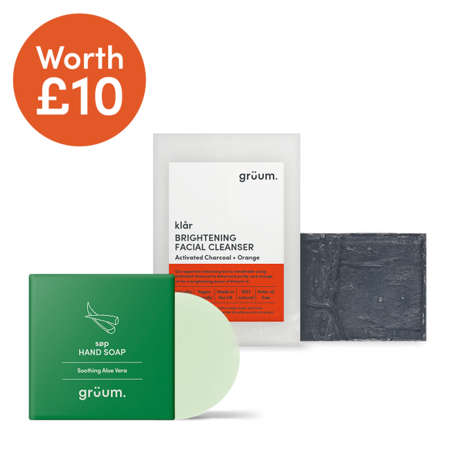 Facial cleanser and soap worth ten pounds.