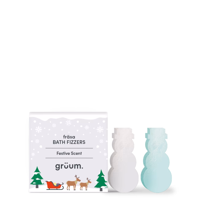 Bath fizzers with festive packaging.