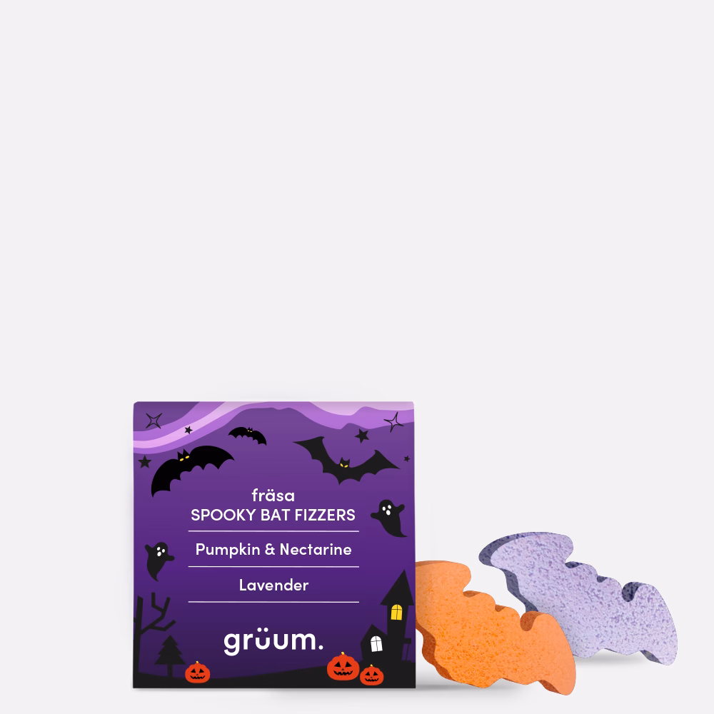 Spooky bat fizzers with purple bat shapes.