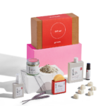 Gift set with bath products.