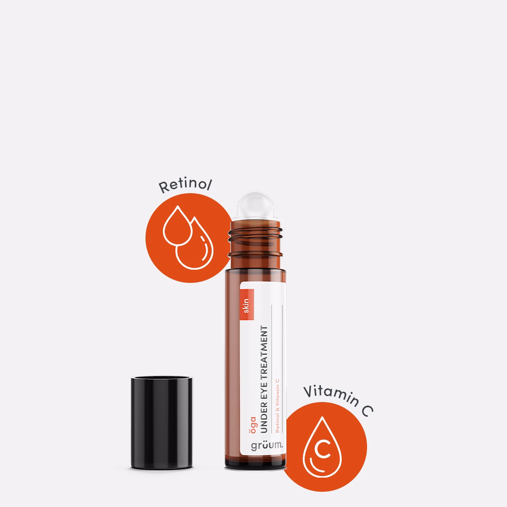 Under-eye treatment roller with ingredients