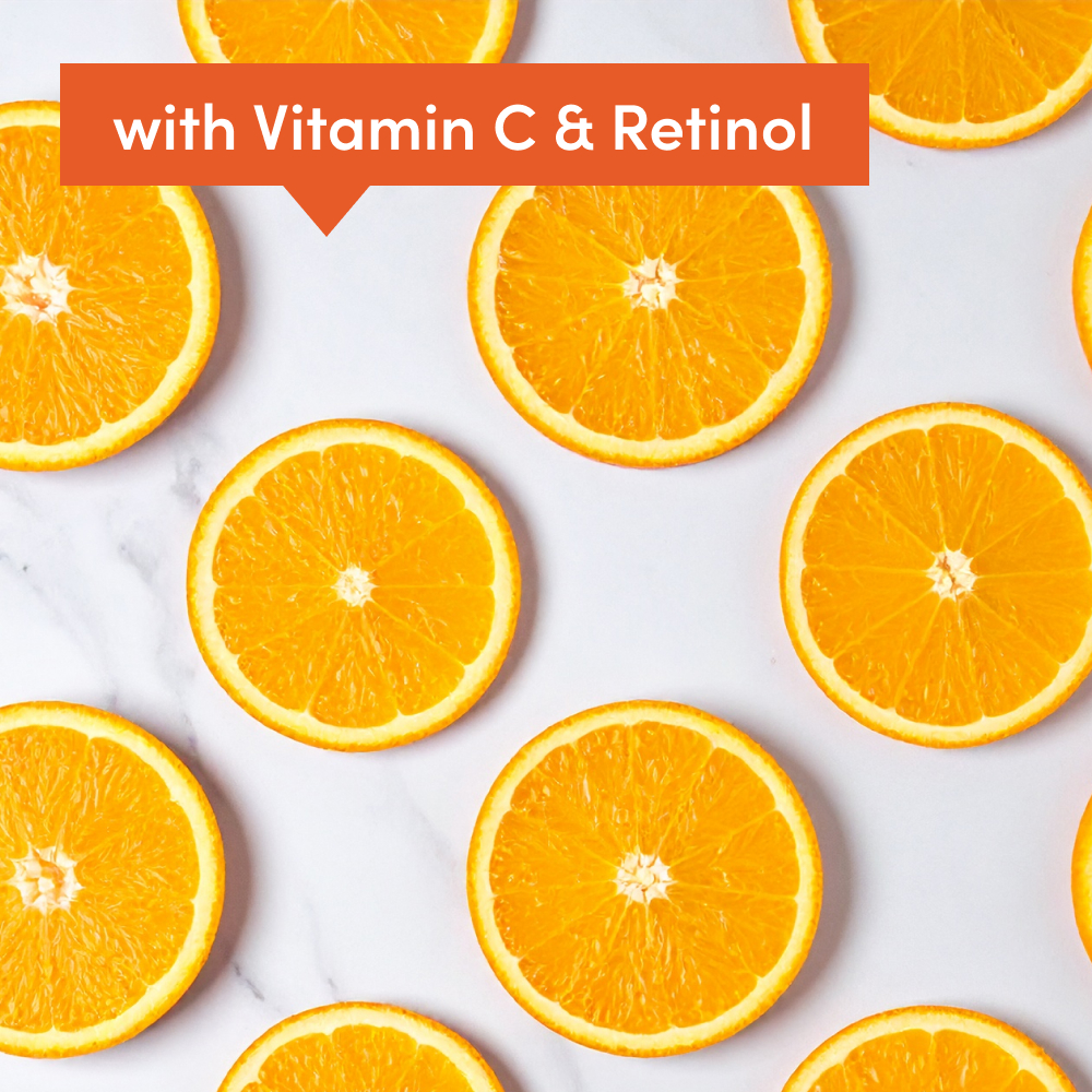 Orange slices with Vitamin C label.