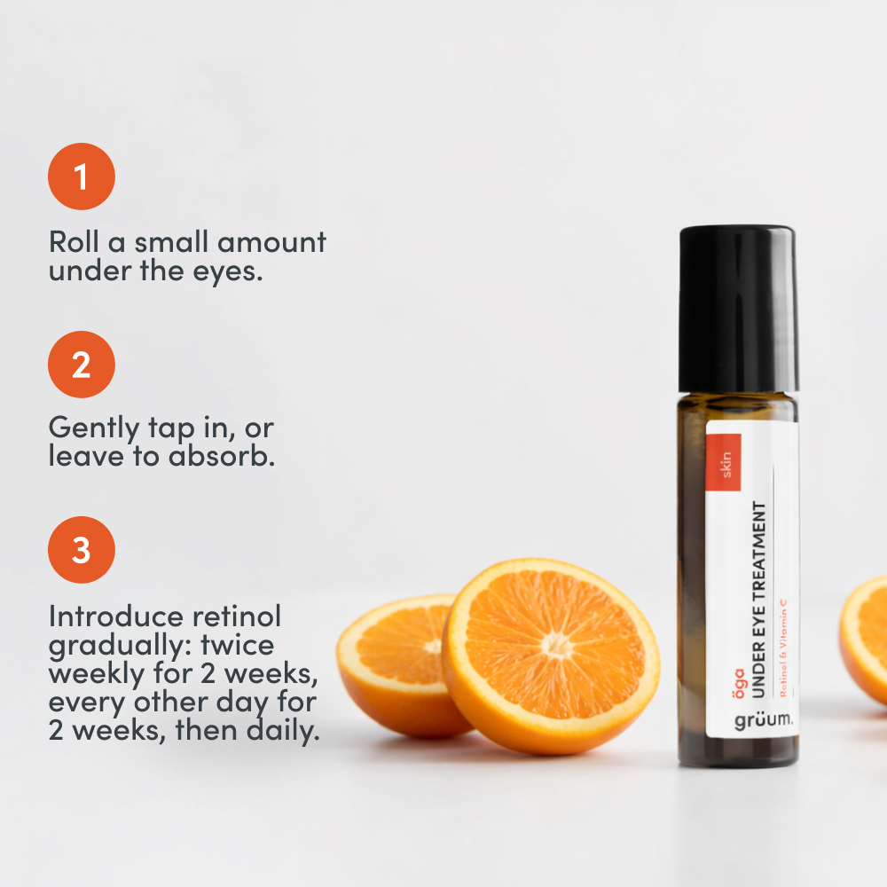 Under eye treatment with oranges