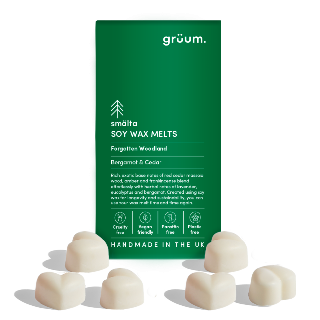 Green package of soy wax melts.