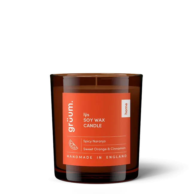 Soy wax candle in a glass jar