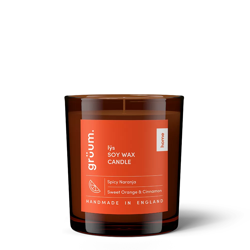 Soy wax candle in a glass jar