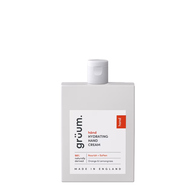 White hand cream bottle with label