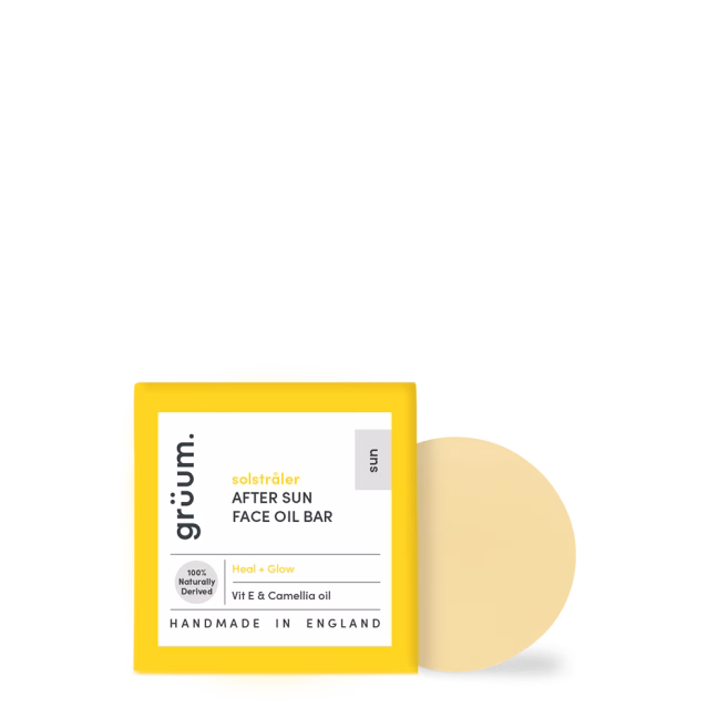 Yellow after sun face oil bar