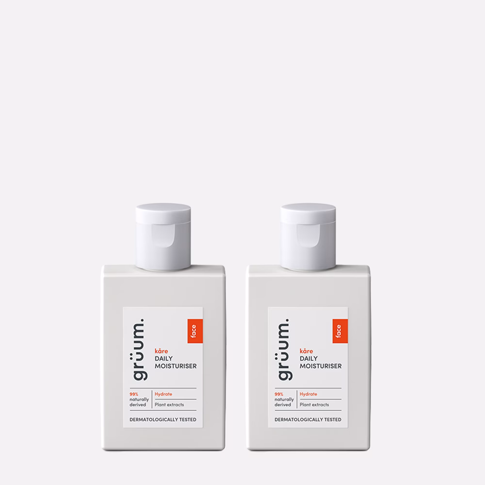 Two bottles of daily moisturiser.