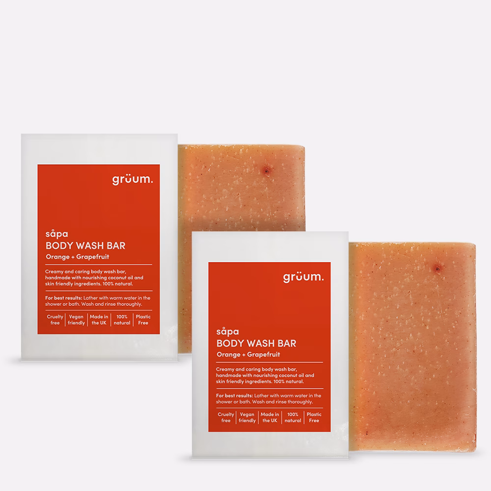 Orange grapefruit body wash bar packaging