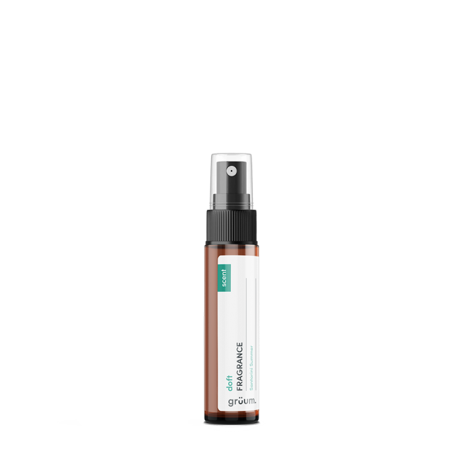 Brown spray bottle with black cap