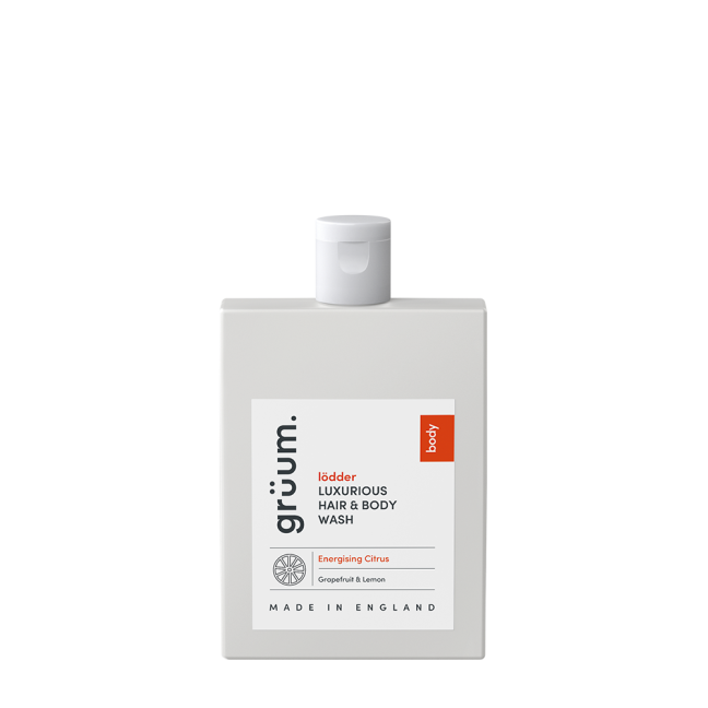 Bottle of luxury hair and body wash