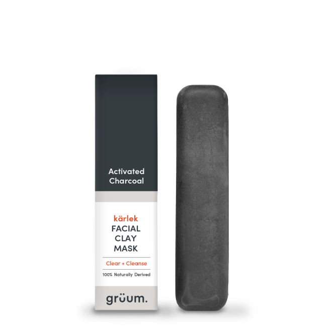 Facial clay mask with charcoal