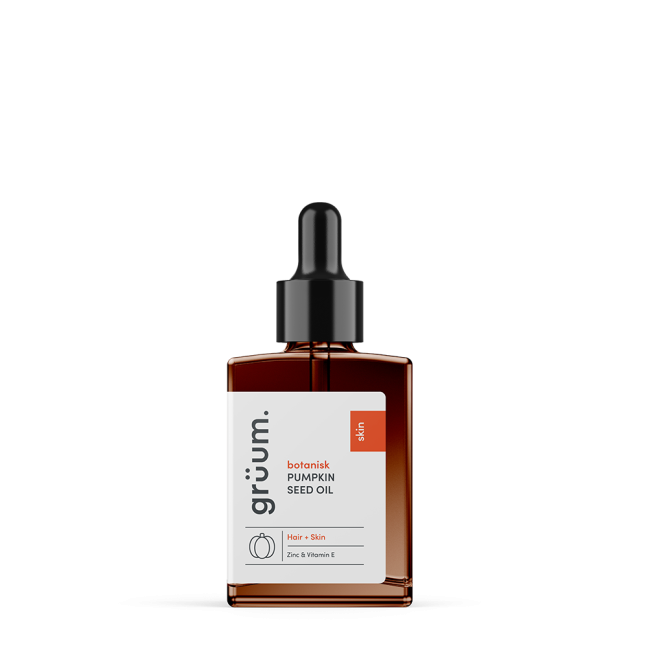 Pumpkin seed oil bottle with dropper