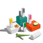 Colorful cosmetic product display