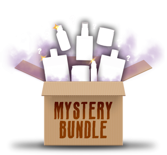 Box labeled mystery bundle