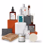 Assorted skincare and fragrance products