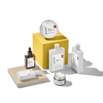 Skincare products on display