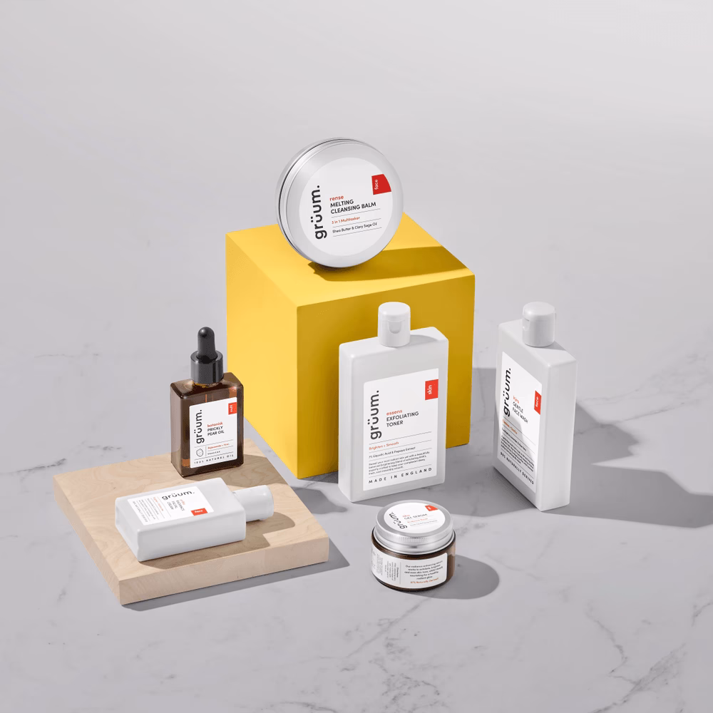 Various skincare products on display.