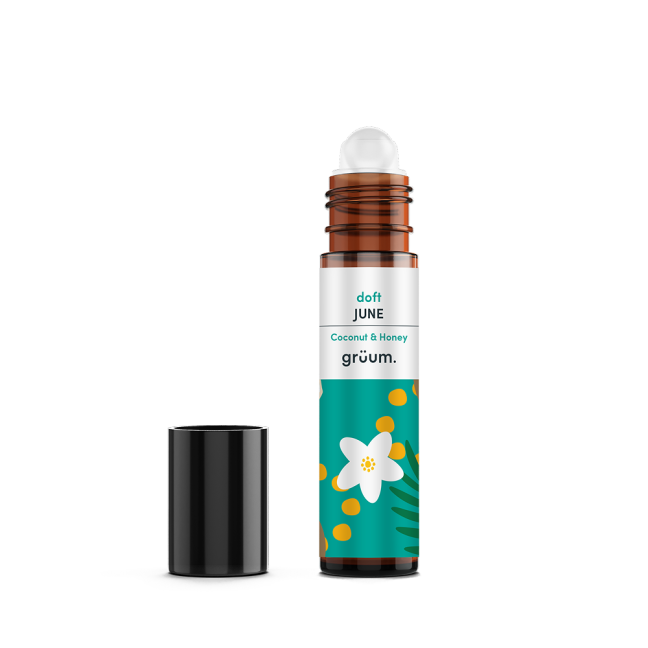 Coconut and honey roller bottle.