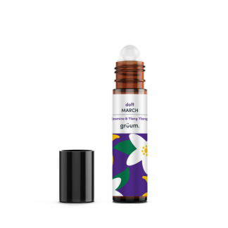 Roll-on bottle with floral design