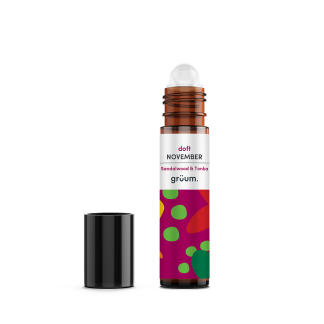 Aromatic roll-on bottle with colorful label.