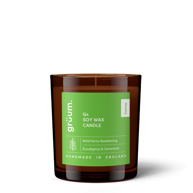 Soy wax candle in glass jar