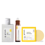 Three grooming products displayed