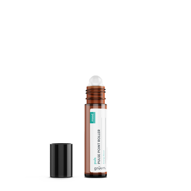 Brown pulse point roller bottle with cap