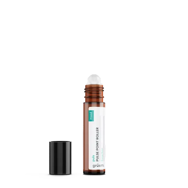 Brown pulse point roller bottle with cap