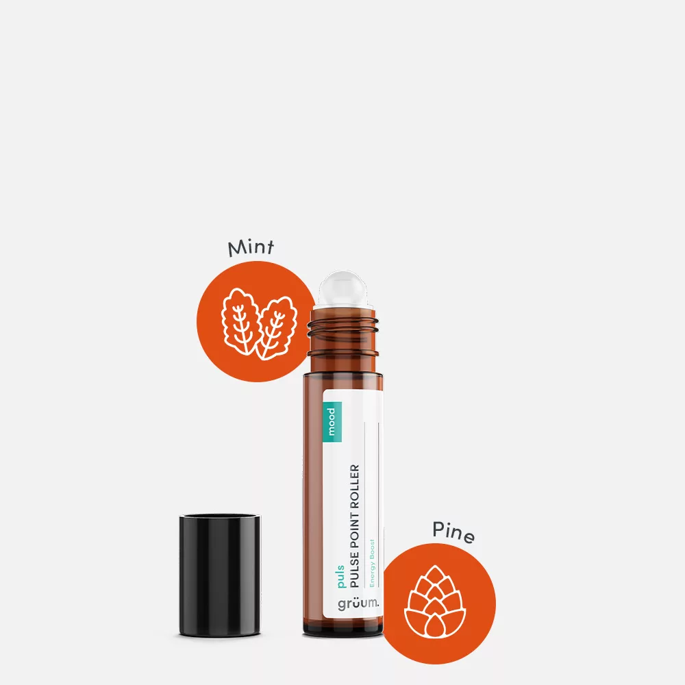 Pulse point roller with mint and pine