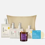 Skincare and candle set with pillow