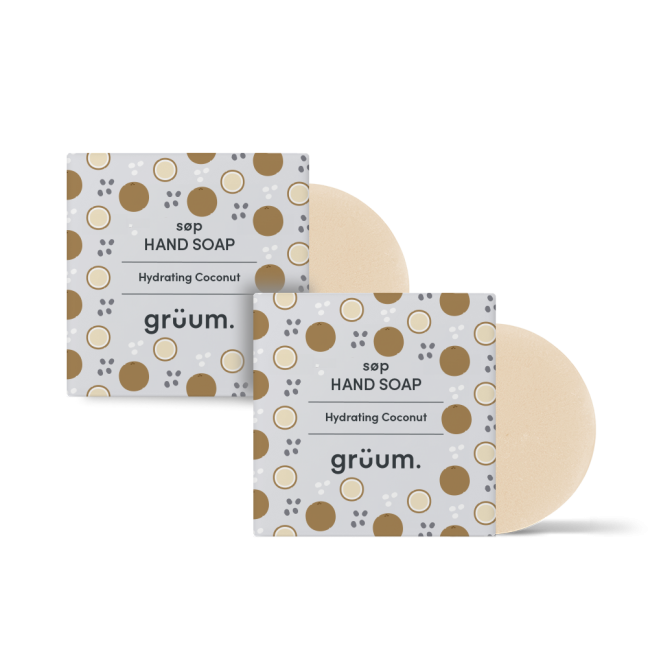 Two coconut hand soap bars