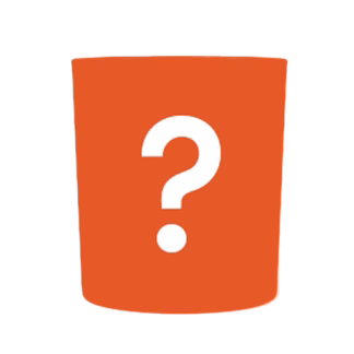 Orange bucket with question mark