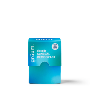 Blue mineral deodorant package
