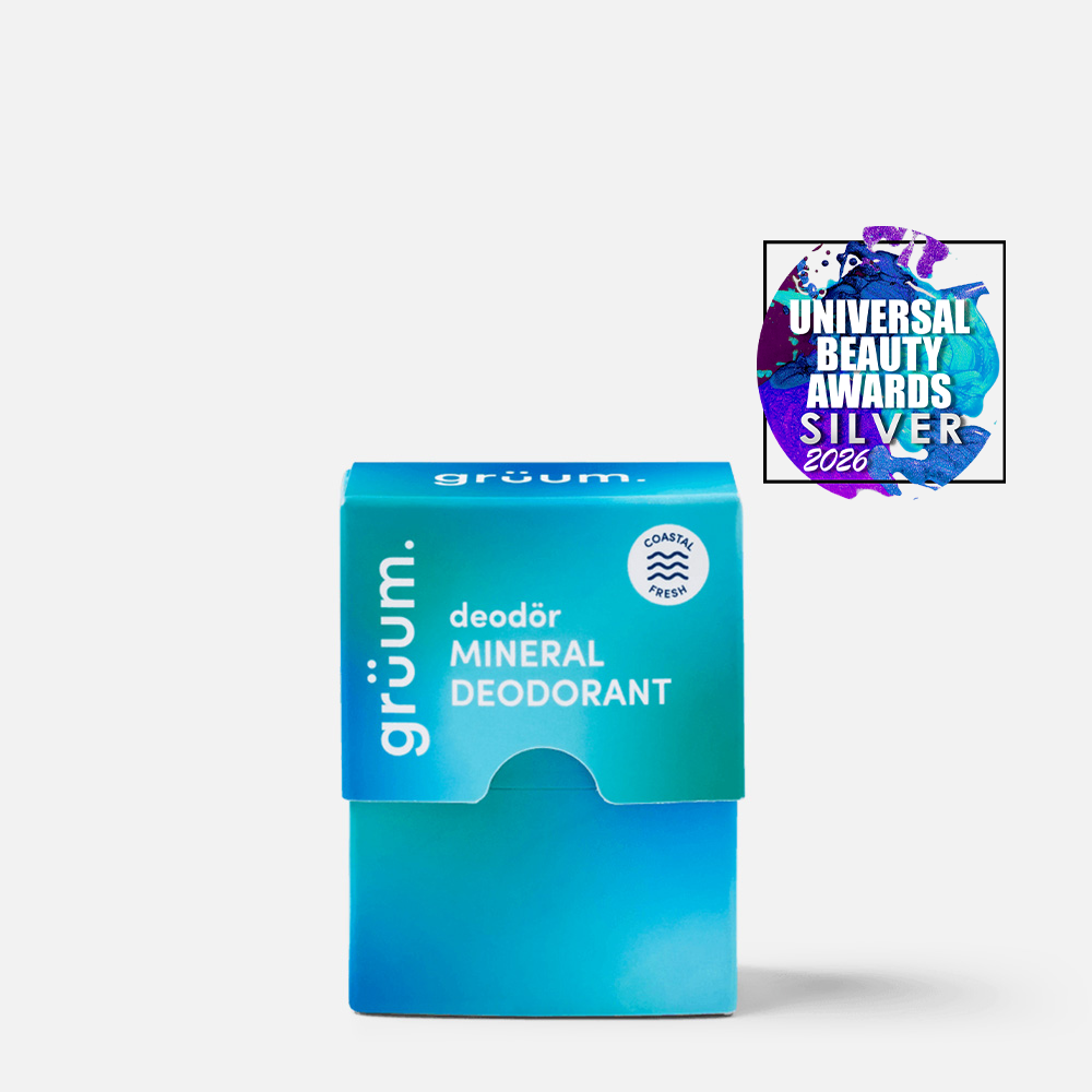 Mineral deodorant with award badge.