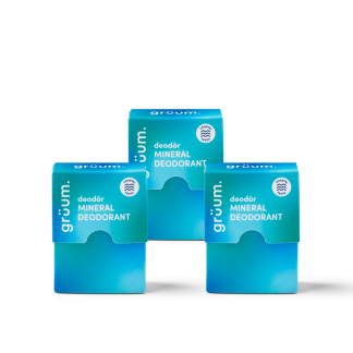 Three boxes of mineral deodorant