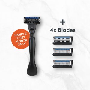 Razor with four blades included.