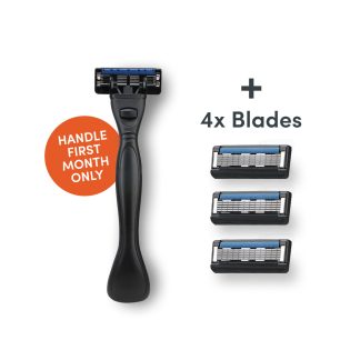 Razor with four blades