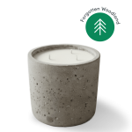 Concrete candle with three wicks.