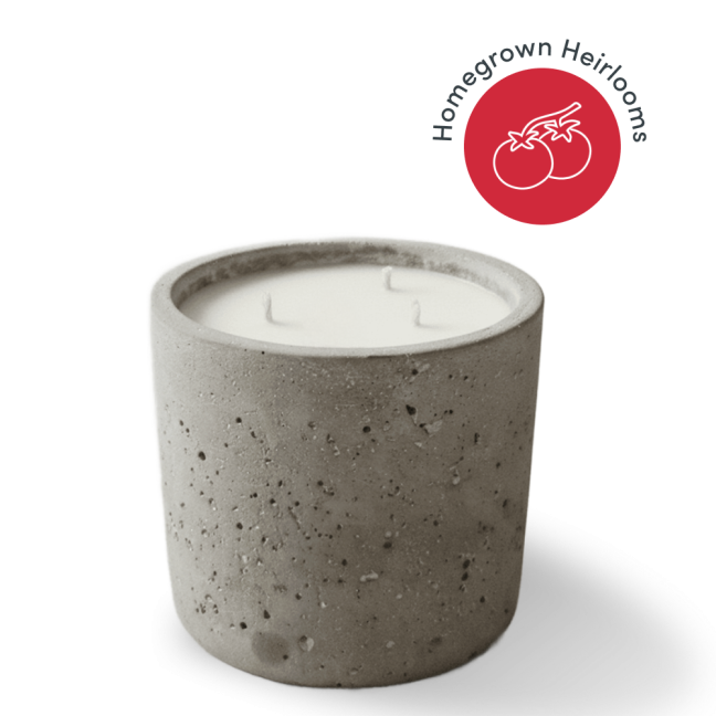 Concrete candle container with logo