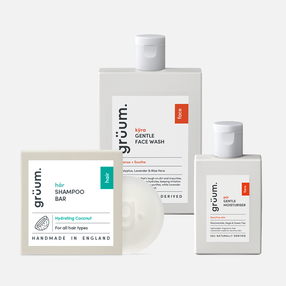 Three grooming products displayed together.