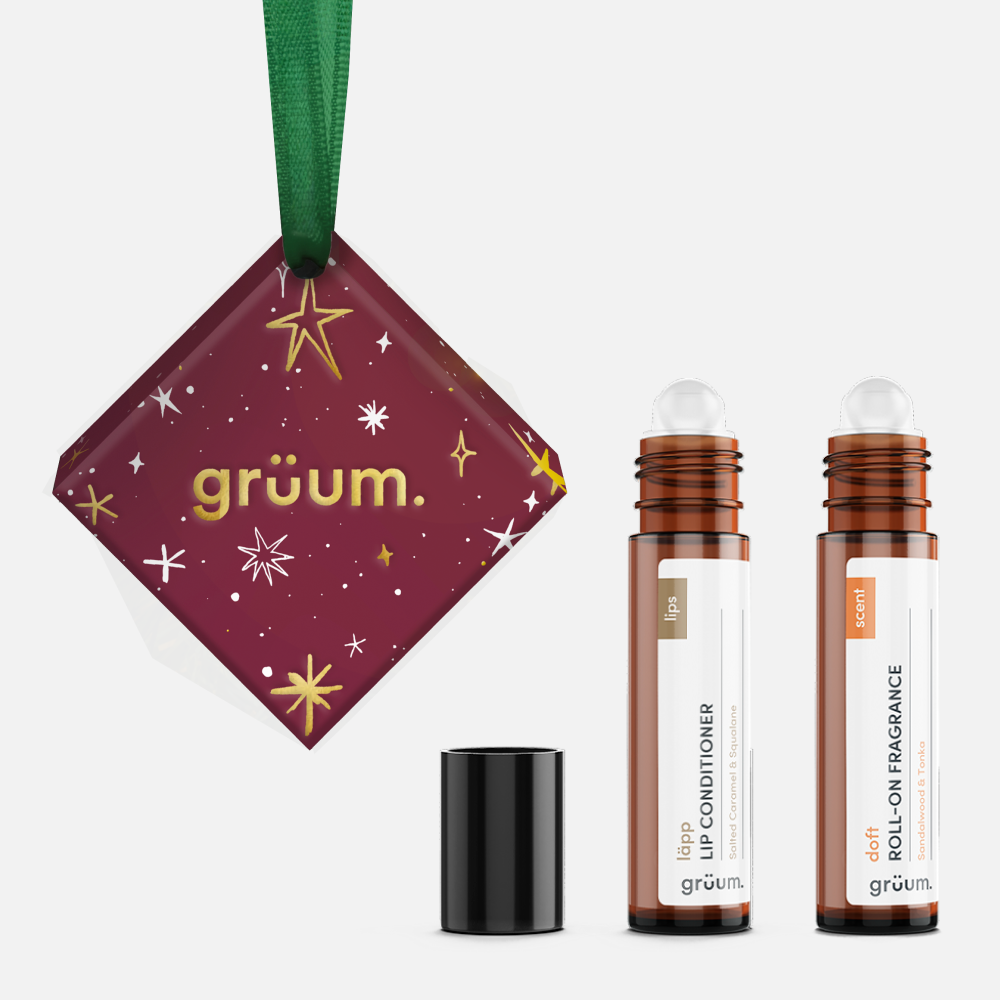 Gruum lip conditioner and fragrance set