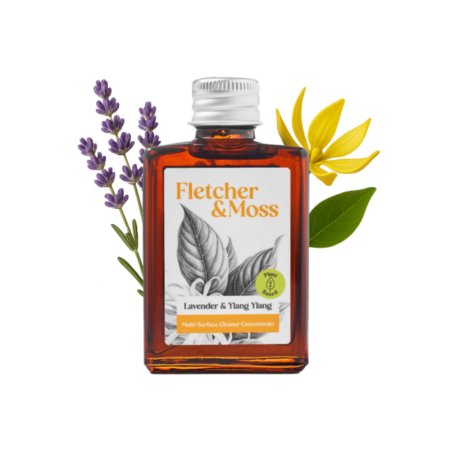 Bottle with lavender and ylang ylang