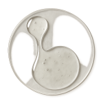 Abstract glass sculpture with bubbles