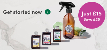 Cleaning products with discount offer.