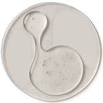 Clear liquid blob on transparent circle