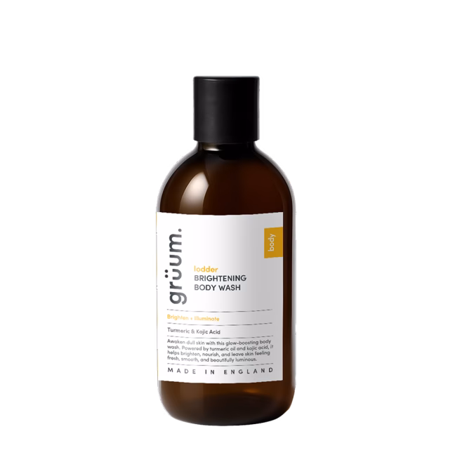Brown bottle of body wash